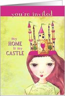 You’re invited to a Housewarming, my Home is my Castle, illustration card
