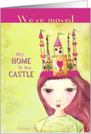 we’ve moved, my home is my castle illustration card