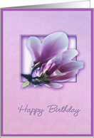 happy birthday magnolia tulip tree flower card