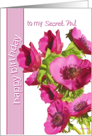 to my secret pal happy birthday pink anemone flowers card