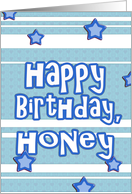 happy birthday honey blue hearts stars stripes card