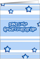 Ganz liebe Geburtstagsgre, German Happy Birthday, Stars, Stripes card