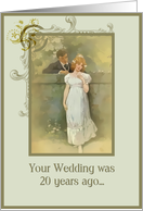 happy 20th anniversary nostalgia vintage wedding card