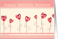 happy birthday mamaw grandma hearts and roses card
