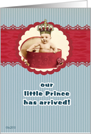 it’s a boy little prince new baby boy gift from god birth announcement card