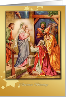 christmas blessings, nativity & wise men card