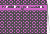 herzlichen Glckwunsch zum Geburtstag German happy birthday card polka dots pink card