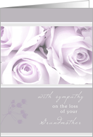 with sympathy on the loss of your Grandmother elegant white roses card