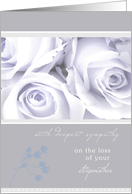 with sympathy on the loss of your stepmother elegant white roses card