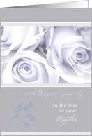 with sympathy on the loss of your stepfather elegant white roses card