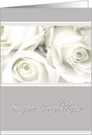 Sincere Condolences, Elegant White Roses card