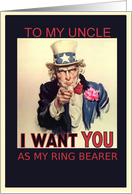 to my uncle, please be my ring bearer, invitation card, vintage, card