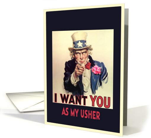 please be my usher, invitation card, vintage, card (710130)