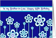 happy 48th birthday, brother-in-law, blue flowers card
