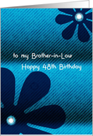 happy 48th birthday, brother-in-law, blue flowers card