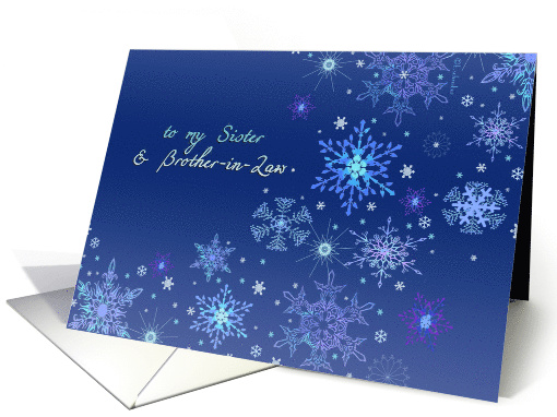 To my Sister and Brother-in-Law, Christmas, Snowflakes card (723713)