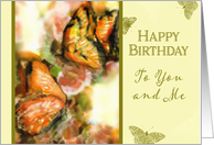 Happy Birthday to You and Me, Mutual Birthday, Two Butterflies card
