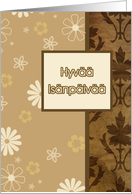 Hyv Isnpiv, Finnish happy father’s day card, floral ornaments card