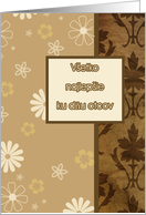 Vetko najlepie ku dňu otcov, Slovak happy father’s day card, floral ornaments card