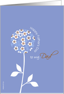 happy father’s day to my dad card, graphic blue flower card