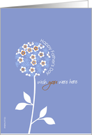 to my Dad, I miss you, happy father’s day card, graphic blue flower card