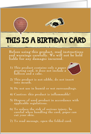 This is a birthday card, humor, balloon and cupcake, brown background card