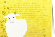 Psalm 23, The Lord is my Shepherd, sheep on gold bokeh background card