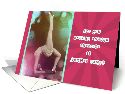 thinking of you, kid at summer camp, letters from home, exercise card