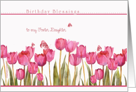 to my foster daughter, blessings,christian birthday card,tulips card