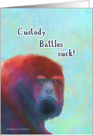 custody battles suck, visitation rights, sad monkey card