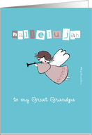 to my Great Grandpa, hallelujah, christmas card, cute angel, trumpet card