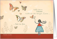 lebe deine Trume, live your dreams in German, motivational card