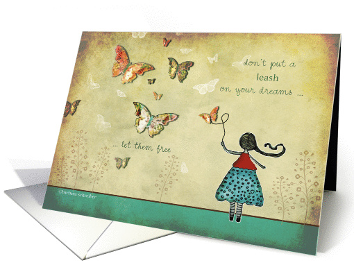 Live your dreams, motivational encouragement card, illustration card