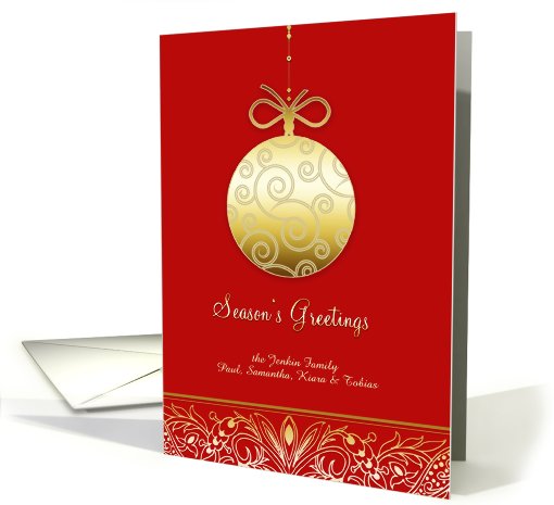 Season's Greetings, customizable gold-effect christmas... (874887)