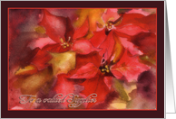 to a valued Supplier, business Christmas card, Poinsettias, card