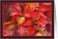 to my Minister, Christmas card, Poinsettias, watercolor card