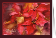 believe, Christian Christmas card, Poinsettia, watercolor painting card