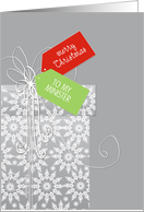 Christmas card for Minister, elegant gift, white snowflakes, ribbon card