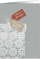Business Christmas card for Employee, elegant gift, white snowflakes card