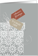 Business Christmas card for Client, elegant gift, white snowflakes card