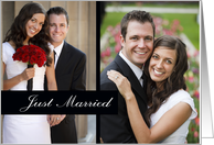 Just Married, Customizable, Photo Card, Contemporary, Black Divider card