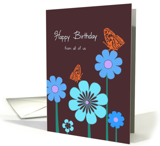 Happy Birthday from all of us, birthday card, butterflies... (894709)