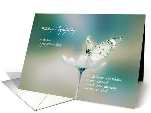 With deepest Sympathy on the loss of your Baby, butterfly card