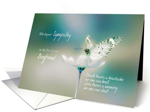 With deepest Sympathy on the loss of your Boyfriend, butterfly card