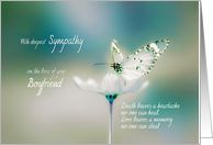 With deepest Sympathy on the loss of your Boyfriend, butterfly card