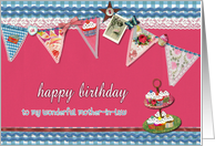 to my mother-in-law, happy birthday, bunting & cupcakes card