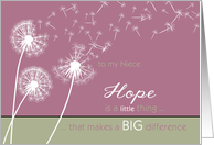 to my niece, christian cancer encouragement, hope & scripture card