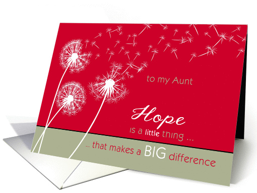 to my aunt, christian cancer encouragement, hope & scripture card