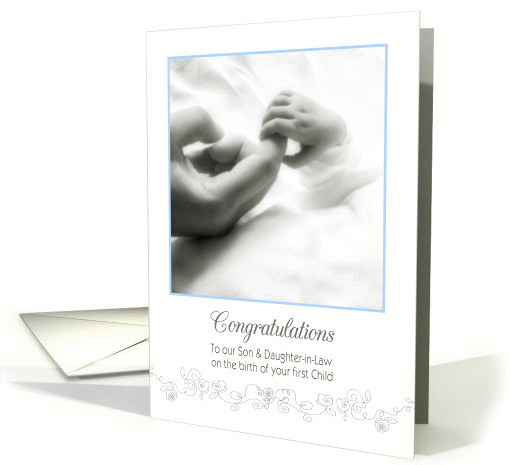 Congratulations, Son & Daughter-in-Law, birth first child, a boy card
