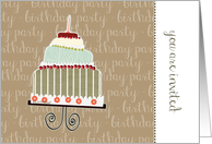 you are invited, surprise birthday party invitation, cake & candle card